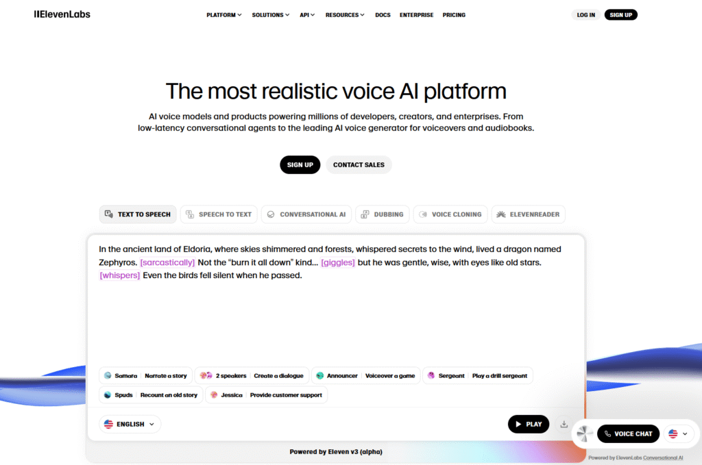 ElevenLabs Website